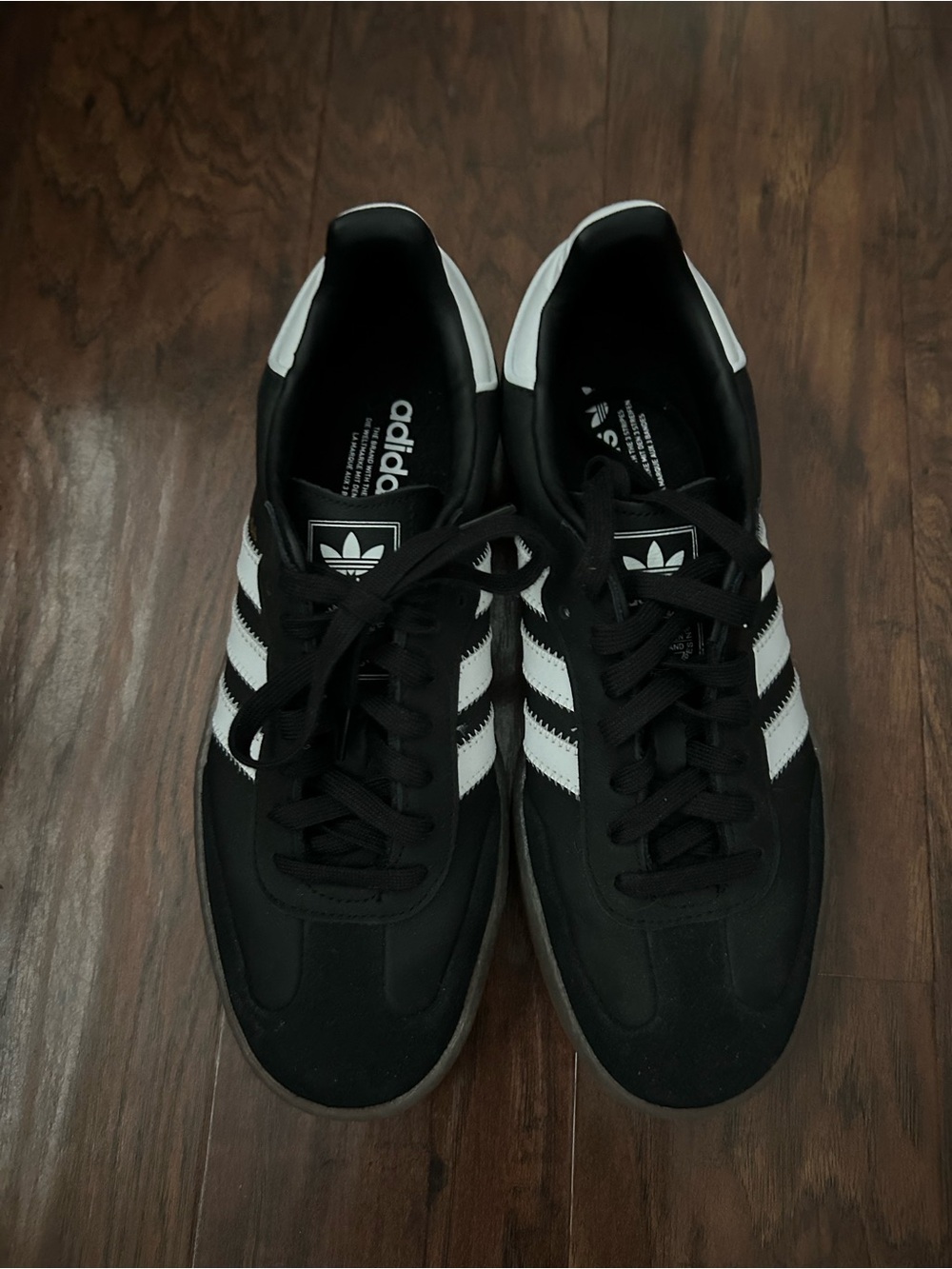 adidas Men’s Black & White Retro Three-Stripe Sneakers